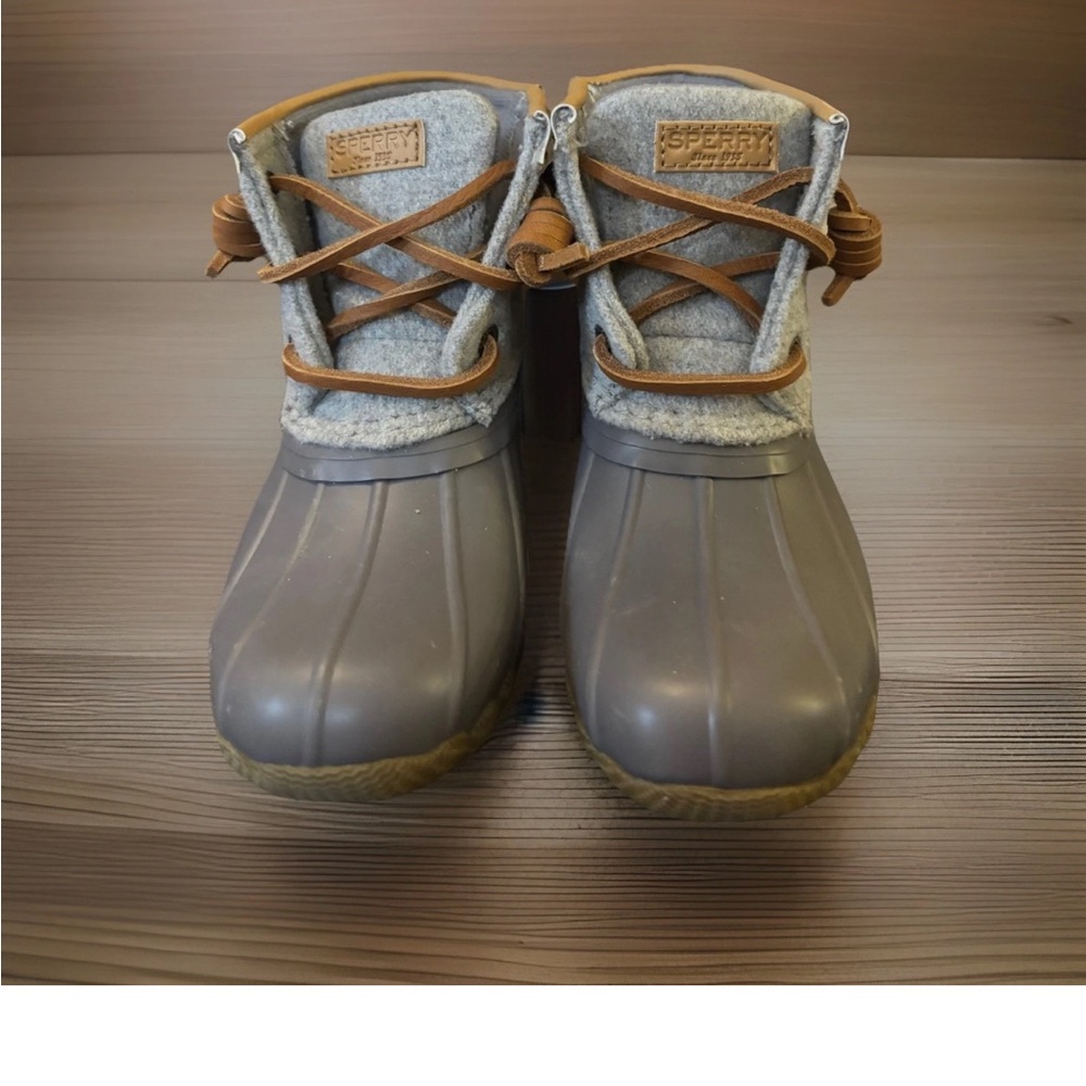 NWOT Sperry Toddler Top-Sider Saltwater Grey Duck Boots Sz 9M